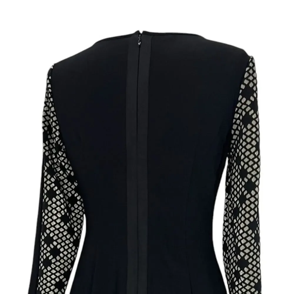 VINCE CAMUTO Long Sleeve Diamond Pattern Midi Dress SZ 10 - Picture 4 of 11